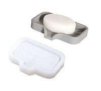 BOOWAN NICOLE Silicone Soap Dish Mold for Handmade Bathroom Cement Soap Holder Mould Kitchen Draining Tray Making Tool