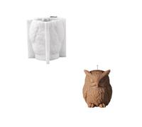 Boowan Nicole x Studio82 Moonlight Owl Silicone Candle Mold LZ1249 | 3D sleeping owl silicone candle mold with layered feather details for soy wax and paraffin wax candle making.