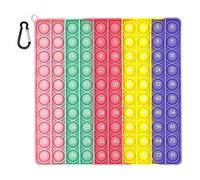 BOOWEN Pop It 10 x 10 cm Silicone Push Bubble Fidget Toy 20 cm Sensory Squeeze Toy Poppit Math Educational Game Suitable for School Adults and Children