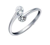 Boowhol 925 double diamond ring female fashion diamond indefinite fly ring open ring