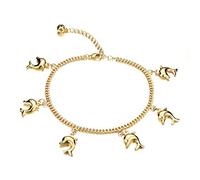 Boowhol Classic electroplating 18K dolphin ladies anklet simple temperament foot chain summer beach