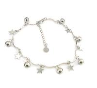 Boowhol Women's Adjustable Anklet Anklet Bracelets Bracelet with Star Bell Pendant 925 Sterling Silver Anklet