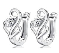 Boowhol Women's Diamond Clip on Earings Dangle & Drop Hoop Creole Prevent allergy