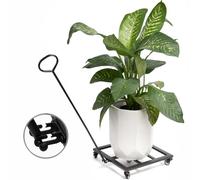 BOOXMIMI Heavy Duty Plant Trolley with Wheels 16 Inch Square Plant Stand for Indoor and Outdoor Use Supports Up to 80kg with Locking Wheels Ideal for Moving Pots and Garden Caddies Rolling Dolly Mover