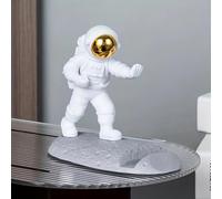 Booyah.UK Astronaut Phone Stand Holder, Universal Desktop Support Frame, Office Desk Decoration (Standing Gold Helmet)