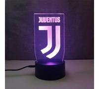 Booyah.UK Club Football Teams 3D Illusion Lights, Room Desk Decor Touch Led Lamp, 3D Night Light for Unisex Kids Adults Novelty Gift (Juventus)
