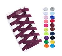 Booyckiy [1 Pair-2 Pairs] No Tie Elastic Shoelaces for Kids, Adults and Elderly - 16 Colors, Wine Red, 41in(105cm)1 Pair