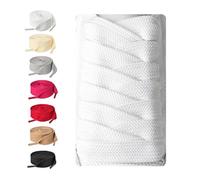 Booyckiy 2 Pairs 3/4'' Fat Laces for Sneakers, 36''-63''Length Jumbo Thick Shoe Laces Replacement Laces, White(2 Pairs), 63inchs(160cm)
