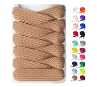Booyckiy 2 Pairs Fat Sneakers Shoe Laces, 15mm Wide Athletic Shoelaces, Tan(2 Pairs), 140 cm