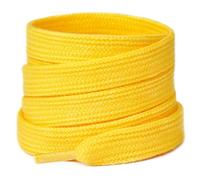 Booyckiy 2 Pairs Flat Shoe Laces for Sneakers 2/5" Poly Cotton Shoelaces for Womens, Yellow, 31inchs(80cm)