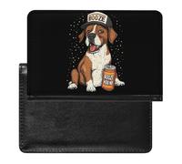 Booze Hound Printed Passport Holder Cover PU Leather Travel Waterproof Slim Passport Wallet for Airport