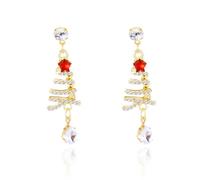 BOOZIQ Christmas Earrings for Women Rhinestone Christmas Tree Stud Dangle Earrings Xmas Ornament Earring Xmas Holiday Earring Jewelry Costume Accessories Stocking Stuffers New Years Gift 2025, L