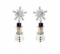 BOOZIQ Christmas Earrings for Women Rhinestone Snowflake Santa Hat Snowman Stud Dangle Earrings Snowman Hoop Earring Baroque Pearl Christmas Tree Earring Xmas Decorations Xmas Jewelry Gift for Women