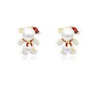 BOOZIQ Christmas Earrings for Women Xmas Ornament Stud Dangle Earring Cute Elk Gingerbread Man Santa Pearl Bear Earring Christmas Jewelry Costume Accessories Stocking Stuffers New Years Gift 2025, L