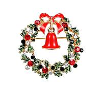 BOOZIQ Christmas Pin for Women Rhinestone Xmas Ornament Pin Cute Christmas Tree Wreath Snowflake Elk Jingle Bells Brooch Xmas Prom Jewelry Costume Accessories Stocking Stuffers Gift 2025, L, Metal, no