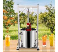 BOOZXCV 12/22/36L Fruit Wine Press, Manual Juice Maker, Commercial Fruit Press, Hand Press Squeezer, Grape Crusher for Wine Making, 2 Stainless Steel Barrels, for Outdoor, Kitchen and Home 12L (22L)