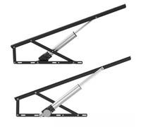 BOOZXCV 2 PCS Electric Bed Lift Mechanism, Steel Heavy Duty Bed Risers, Load 600KG, Folding Bed Lifting Rod with Remote Control, for Storage Box Bed, Sprung Divan Bases White-1.5m (Black 1.5m)