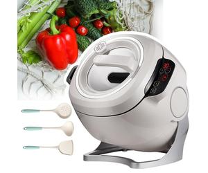 BOOZXCV 2000w 6l Automatic Cooking Wok Fried Rice Machine, Automatic Cooking Machine with Touch, 3-Speed Adjustable, Automatic Rotation, for Stir-Frying, Stewing, Cooking- 3 Cooking Utensils