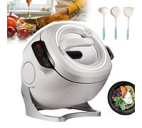 BOOZXCV 2000w 6l Automatic Cooking Wok Fried Rice Machine with Touch Screen, 3 Speed Adjustable, Drum Cooking Machine-Automatic Rotation, Suitable for Stir-Frying, Stewing, Cooking