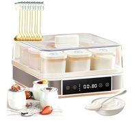 BOOZXCV Automatic Yogurt Maker, 40W Digital Yogurt Maker with Adjustable Temperature & Time Control, 9pcs 170ML Glass Jars Stainless Steel Yoghurt Maker for Home Yogurt, Cheese Maker,
