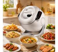 BOOZXCV Commercial Food Processor,2000w Automatic Cooking Machine With 6l Rotating Drum Wok,3d Heating,Automatic Stir Fry Robot For Fried Rice,Soup,Stew,Home Kitchen And Restaurant Meal Prep