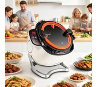 BOOZXCV Commercial Food Processor, Automatic Cooking Machine, Automatic Stir Fry Robot, 6l Smart Stirring Drum Wok With Clear Glass Lid,Heating And Nonstick Pot For Kitchen Prep & Daily Meals