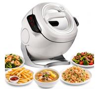 BOOZXCV Commercial Food Processor,Automatic Drum Cooking Machine For Fast Stir Fry, 6l Automatic Stir-Fry Robot With Wok, 3d Heating, Self-Cleaning Nonstick Pot, Touch Control, Soup Maker