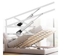 BOOZXCV Electric Bed Lift Mechanism, 2 PCS Steel Heavy Duty Bed Risers with Remote Control, Folding Bed Lifting Rod, Load 600KG, for Storage Box and Sprung Divan Bases White-1.5m (White 0.8m)