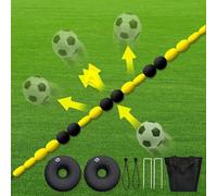 BOOZXCV Goalkeeper Training Equipment - 2.5m Single Line Deflector for Reflex & Agility Training with Water Bags - Essential Soccer Training Aids (Yellow)