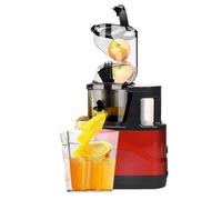 BOOZXCV Household Electric Juicer, Multifunctional Juice Dregs Separation Small Juicer Large Slow Juicer Pure Juice Efficiency 95% + 150W Copper Motor,Black (Red)