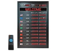 BOOZXCV LED Digital Currency Rate Display Board,10 Rows Electronic Exchange Rate Display Board with Remote Control,Timer Update and Power-off Memory Function,for Banks,Financial Institutions