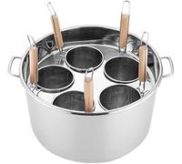 BOOZXCV Pasta Cooker Pot Set with Stainless Steel Dividers and Strainer Baskets, Multipurpose Noodle Boiler for Kitchen Cooking (5Holes)