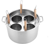 BOOZXCV Pasta Cooker Pot Set with Stainless Steel Dividers and Strainer Baskets, Multipurpose Noodle Boiler for Kitchen Cooking (4Holes)