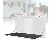 BOOZXCV Rv Wall Mount Folding Table,Aluminum Camping Desk with Lock and Optional Led Light