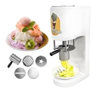 BOOZXCV Spaghetti Ice Cream Maker, Multi-shape Spaghetti Ice Cream Press Machine, Spaghetti Ice Cream Machine with 4 Molds, 6-8s/cup For Ice Cream Store, Bars, Cafes, Restaurant (White)