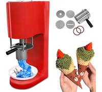 BOOZXCV Spaghetti Ice Cream Maker, Multi-shape Spaghetti Ice Cream Press Machine, Spaghetti Ice Cream Machine with 4 Molds, 6-8s/cup For Ice Cream Store, Bars, Cafes, Restaurant (Red)
