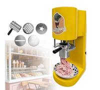 BOOZXCV Spaghetti Ice Cream Maker, Multi-shape Spaghetti Ice Cream Press Machine, Spaghetti Ice Cream Machine with 4 Molds, 6-8s/cup For Ice Cream Store, Bars, Cafes, Restaurant (Yellow)
