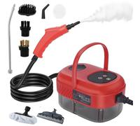 BOOZXCV Steam Cleaners 2500w, Handheld Wallpaper Steamer with 3 Brush Heads, Smart Touch, 1.2l Water Tank, Portable High Pressure Steam Cleaner, Steamer for Cleaning (Red)