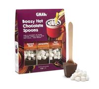 Boozy Hot Chocolate Spoons Gift Set - Spiced Rum, Amaretto & Hot Toddy Flavours, Including Marshmallows for Luxury Hot Chocolate Indulgence - Spoon Stirrers for Rich, Café-Style Mugs, 3 x 40g