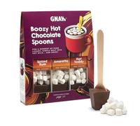 Boozy Hot Chocolate Spoons Gift Set - Spiced Rum, Amaretto & Hot Toddy Flavours, Including Marshmallows for Luxury Hot Chocolate Indulgence - Spoon Stirrers for Rich, Café-Style Mugs, 3 x 40g