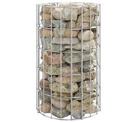 Bopdu Gabion Basket Circular Gabion Pole Stone Cage Patio Garden Lawn Terrace Backyard Gabion Planter Raised Bed, Planter Box for Flowers and Plants Gabion Design Galvanised Steel Ø30x50 cm