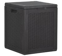 Bopdu Garden Storage Box Weather-resistant & UV-resistant Storage Chest Outdoor Patio Terrace Backyard Lawn Storage Box Balcony Box Storage Chest Case Pillow Cushion Tool Box Organiser 90L Black PP