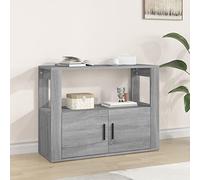 Bopdu Sideboard Side Cabinet Storage Cupboard Cabinet Storage Cupboard Unit with Doors and Dosplay Shelf for Dining Room Living Room Grey Sonoma 80x30x60 cm Engineered Wood