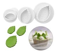 bopely Fondant Cookie Cutter Set 3pcs Fondant Icing Tools Cutters Biscuit Cutters Sugarcraft Cutters Leaf Shape Cake Cutter for Diy Fondant Cake Decorating
