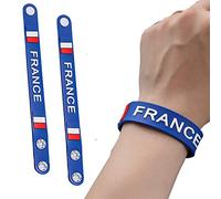 bopely France Silicone Bracelet Wristband France Flag National Football Fans Rubber Bracelets Souvenir Gift for Woman Man Teens