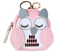bopely Mini Coin Purse Women's Leather Coin Holder Pouch Change Wallet Bag with Key Ring Pink
