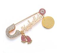 bopely Muslim Islam Ayatul Kursi Mashallah Turkish Evil Eye Stainless Steel Brooch Pin for Baby Child Girl Boy