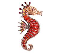 bopely Rhinestone Seahorse Brooches Sea Animal Brooch Pins Bling Sparkling Pin Office Casual Gifts for Women Girls