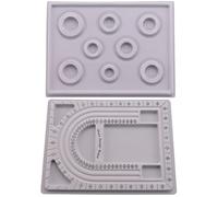 Bopfimer Bead Design Board 2pcs Flocked Beading Tray with Measurement Scale, Jewellery Making Organiser for Necklace Bracelet Bead Layout and Sorting