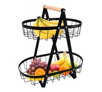 BOPHIS 2-Tier Fruit Basket,Fruit Bowl Holder Bread Basket Vegetable Rack, Detachable Fruit Holder for Fruit, Vegetables, Snacks in Home, Kitchen Office,with Screwdriver